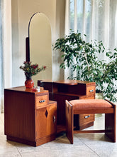 Load image into Gallery viewer, Symmetrical Art Deco Dresser &amp; Stool
