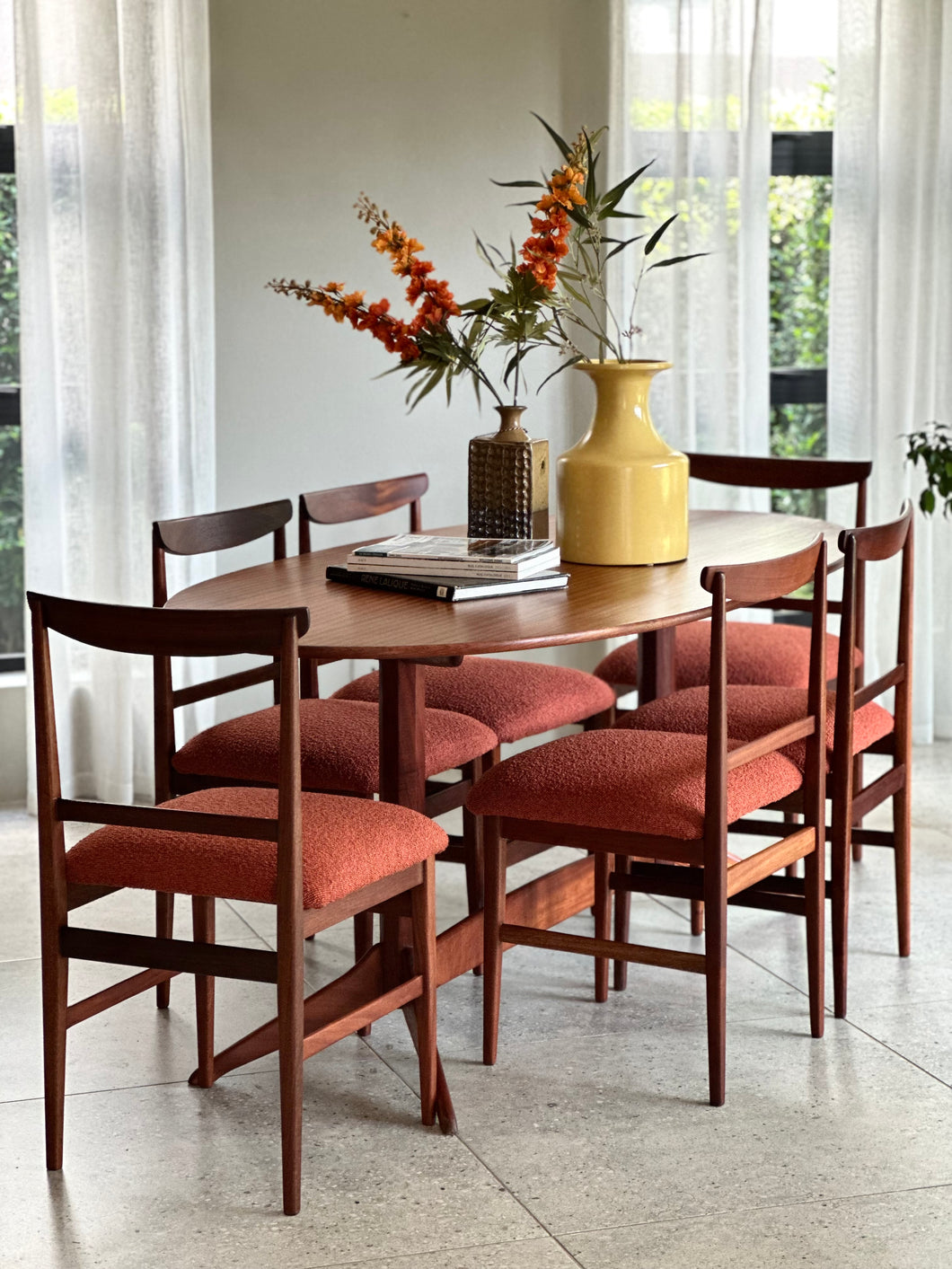 Mid-Century Dining Set - Oval & 6 Chairs