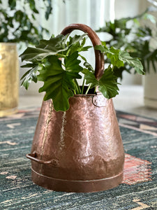 Tall Copper Scuttle with Handle