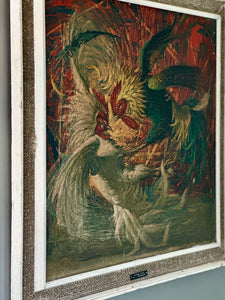 Vladimir Tretchikoff: "Fighting Cocks" Framed Print