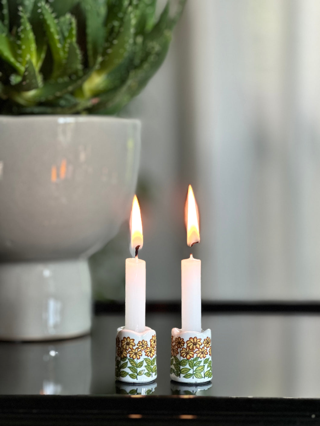 Pair of Petit Birthday Candle Holders - West German