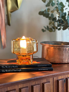 Vintage Italian Amber Glass Lamp