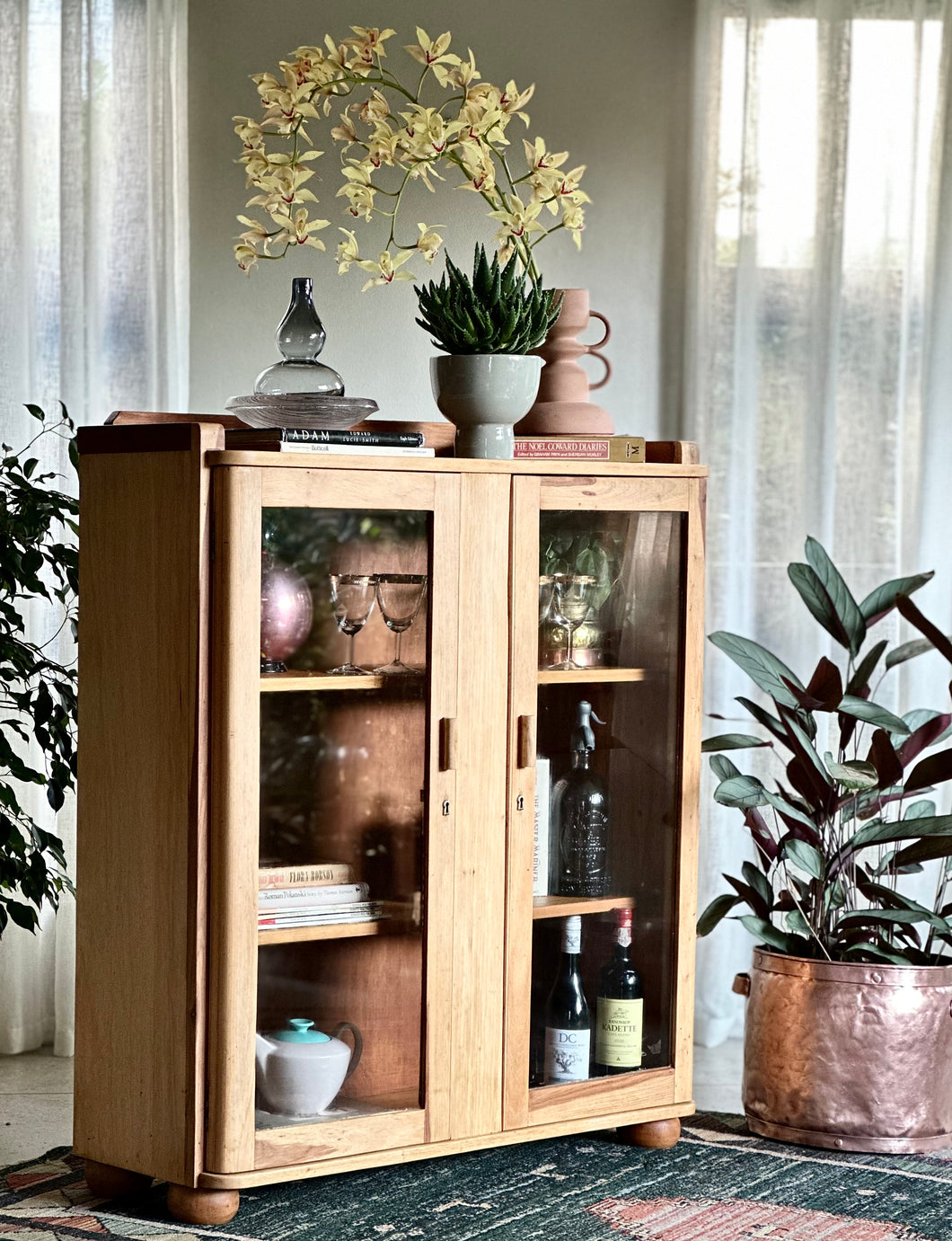 Vintage Cabinet With Glass Doors