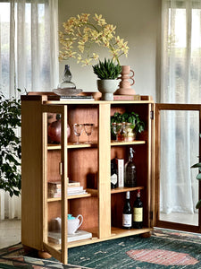 Vintage Cabinet With Glass Doors