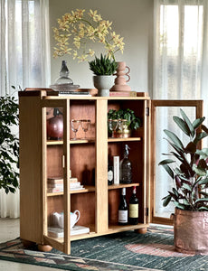Vintage Cabinet With Glass Doors