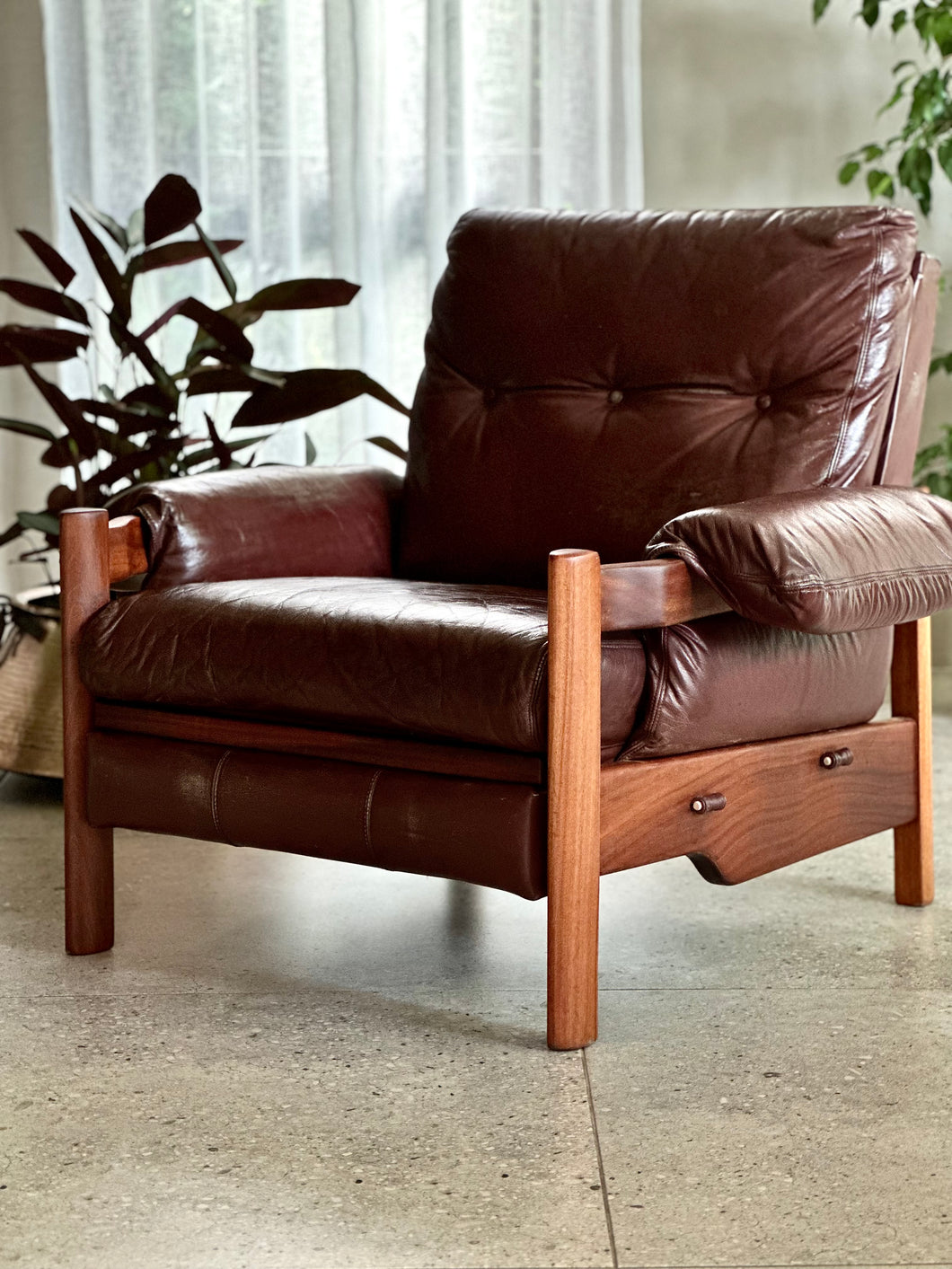 Mid-Century Teak Lounge Chair — Scandinavian Influence, c.1970s