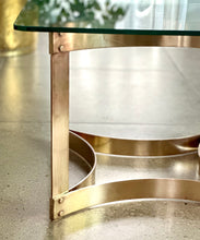 Load image into Gallery viewer, Pair of Solid Brass &amp; Glass Side Tables — Hollywood Regency, c.1970s
