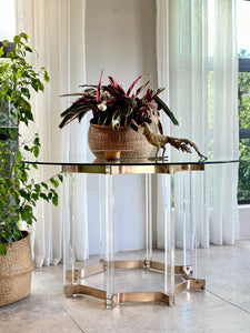 Mid-Century Lucite & Brass Dining Table