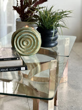 Load image into Gallery viewer, Pair of Solid Brass &amp; Glass Side Tables — Hollywood Regency, c.1970s
