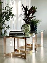 Load image into Gallery viewer, Pair of Solid Brass &amp; Glass Side Tables — Hollywood Regency, c.1970s
