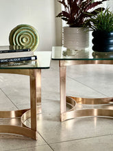 Load image into Gallery viewer, Pair of Solid Brass &amp; Glass Side Tables — Hollywood Regency, c.1970s

