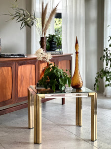 Lucite Brass & Glass Medium Coffee/Side Table