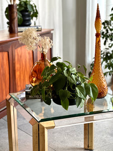 Lucite Brass & Glass Medium Coffee/Side Table