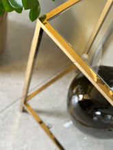 Load image into Gallery viewer, Two-Tiered Brass Plated Console with Glass
