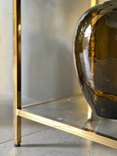 Load image into Gallery viewer, Two-Tiered Brass Plated Console with Glass
