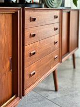 Load image into Gallery viewer, Three-Bay Modular Danish Wall Unit | Room Divider
