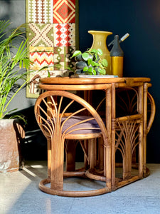 Vintage Cane Set - Table & Two Chairs