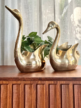 Load image into Gallery viewer, A Pair Of Large Brass, Swan Planters
