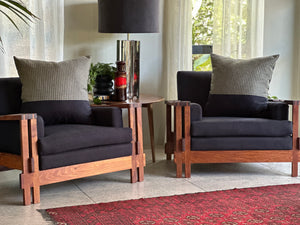 Pair of Mid-Century, Brutalist Armchairs