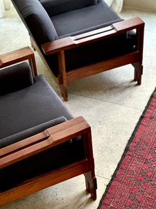 Pair of Mid-Century, Brutalist Armchairs