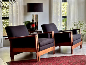 Pair of Mid-Century, Brutalist Armchairs