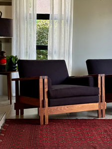 Pair of Mid-Century, Brutalist Armchairs