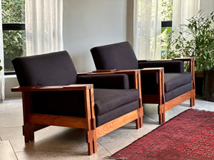 Pair of Mid-Century, Brutalist Armchairs