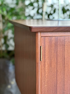 Scandinavian Double-Sided Teak Freestanding Desk