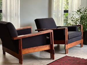 Pair of Mid-Century, Brutalist Armchairs