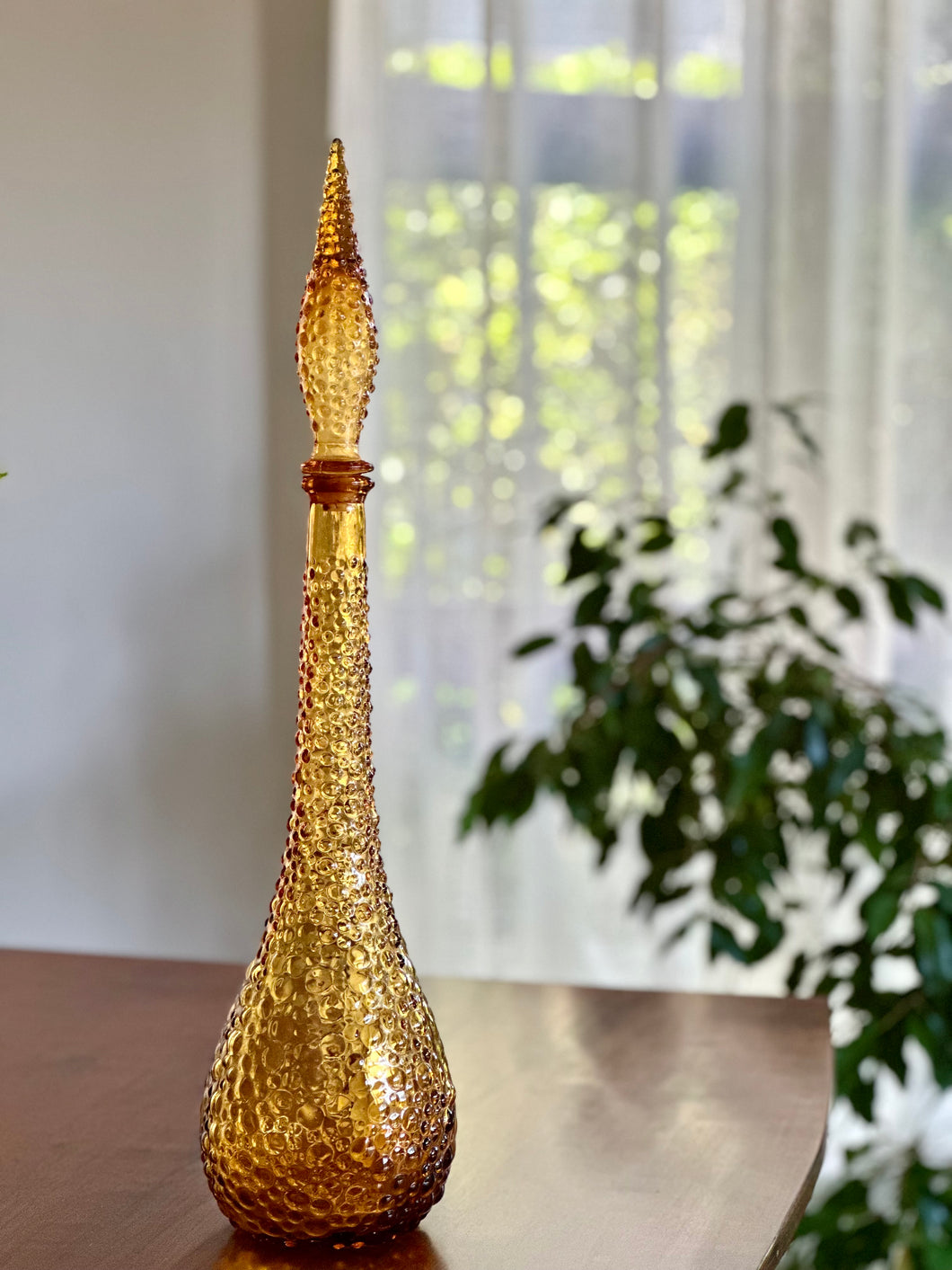 Tall Amber Genie Bottle