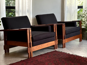 Pair of Mid-Century, Brutalist Armchairs