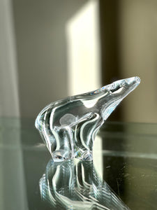 Clear Crystal Glass 'Polar Bear' Figurine