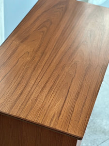 Scandinavian Double-Sided Teak Freestanding Desk