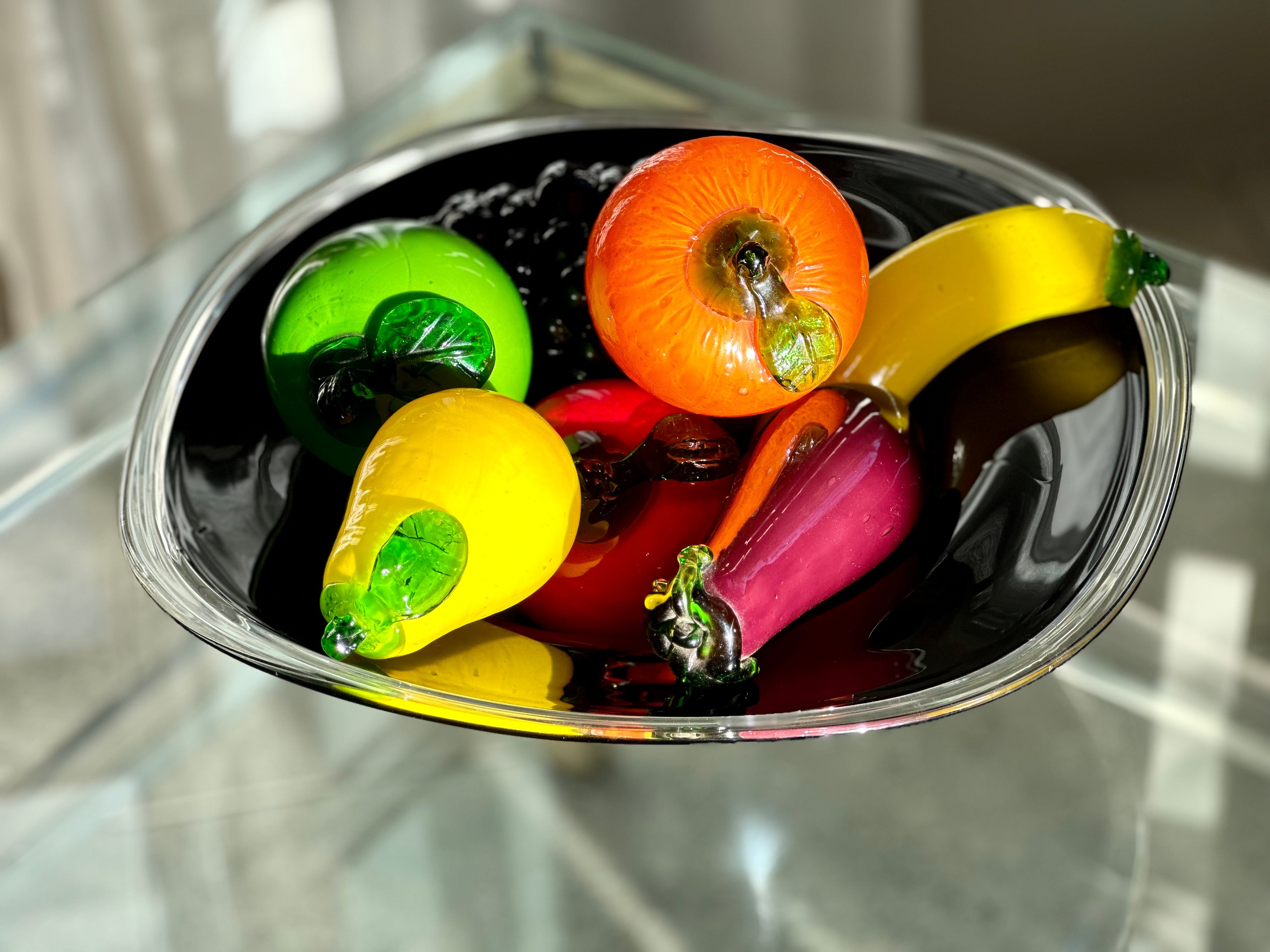 ノグチミエコ　Cosmic fruit 洋梨 L　glass art Vintage, Murano-Style Art Glass Fruit – RE-TREND