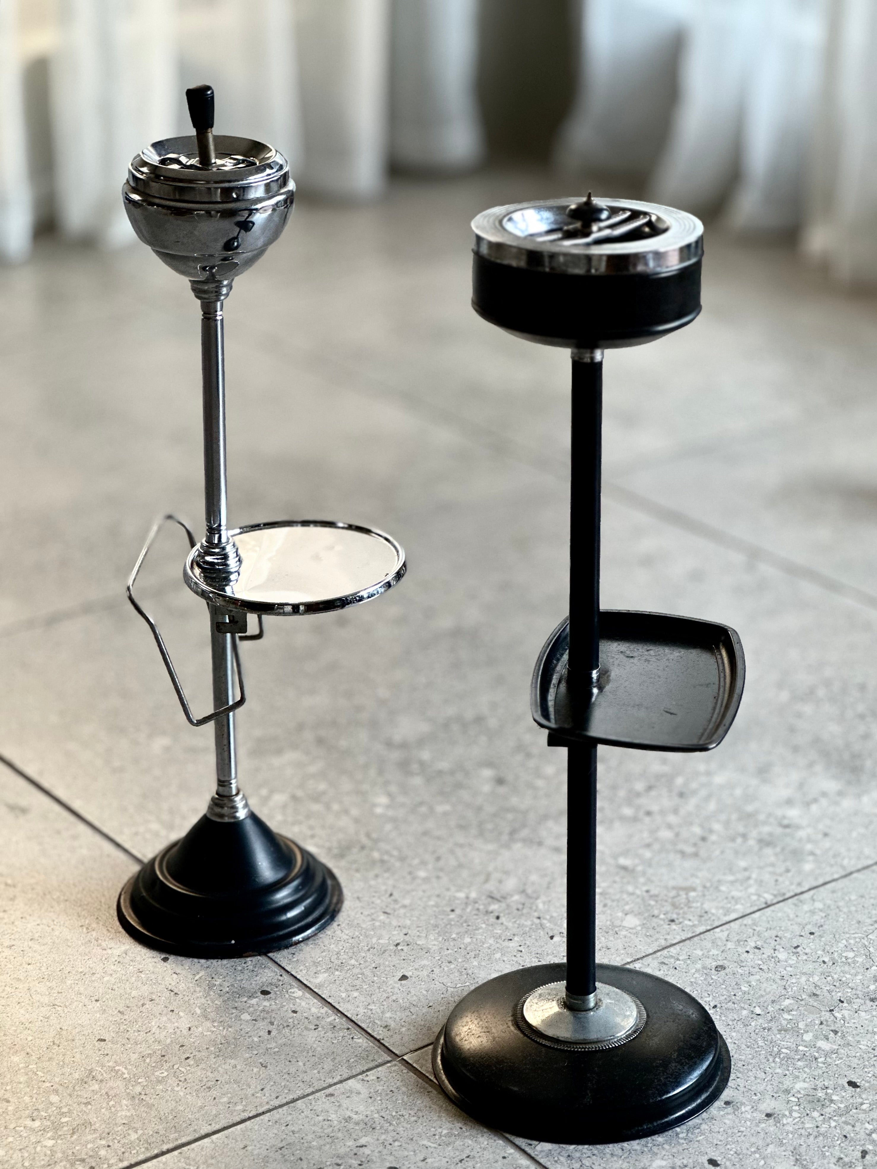 置物 Vintage Postmodern l stand Retro Chrome Standing Ashtray – RE-TREND