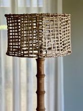 Load image into Gallery viewer, Beech Wood Floor Lamp with Rattan Shade
