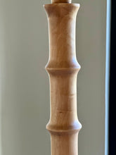 Load image into Gallery viewer, Beech Wood Floor Lamp with Rattan Shade
