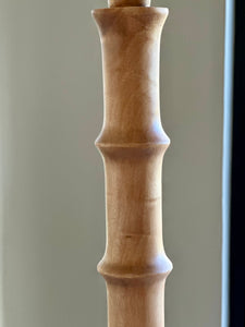 Beech Wood Floor Lamp with Rattan Shade