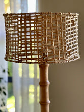 Load image into Gallery viewer, Beech Wood Floor Lamp with Rattan Shade
