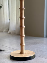 Load image into Gallery viewer, Beech Wood Floor Lamp with Rattan Shade
