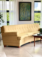 Load image into Gallery viewer, Large Curved Vintage Upholstered Couch
