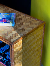 Load image into Gallery viewer, A Pair of Vintage Campaign Style Cane Bookshelves
