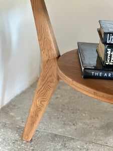 Vintage Round Two-Tier Oak Coffee Table