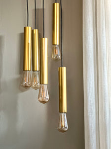 Tubular Cascading Ceiling Cluster Light in the manner of “Stilnovo”.