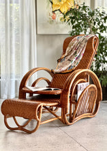 Load image into Gallery viewer, Vintage Handcrafted Rattan Lounge Chair
Boho | Organic Form | Adjustable Recline | Rare Collector’s Piece
