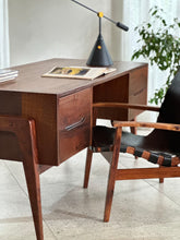 Load image into Gallery viewer, Mid-Century, Leather &amp; Wood Lounge Chair
