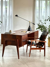 Load image into Gallery viewer, Mid-Century, Leather &amp; Wood Lounge Chair
