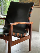 Load image into Gallery viewer, Mid-Century, Leather &amp; Wood Lounge Chair
