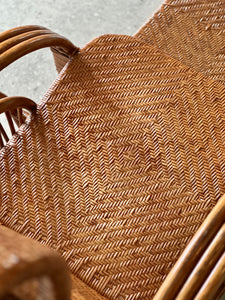 Vintage Handcrafted Rattan Lounge Chair
Boho | Organic Form | Adjustable Recline | Rare Collector’s Piece