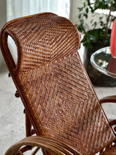 Load image into Gallery viewer, Vintage Handcrafted Rattan Lounge Chair
Boho | Organic Form | Adjustable Recline | Rare Collector’s Piece
